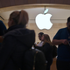 Employees and customers interact at the Apple's flagship Grand Central Terminal retail store in New New York, NY, April 20, 2022.